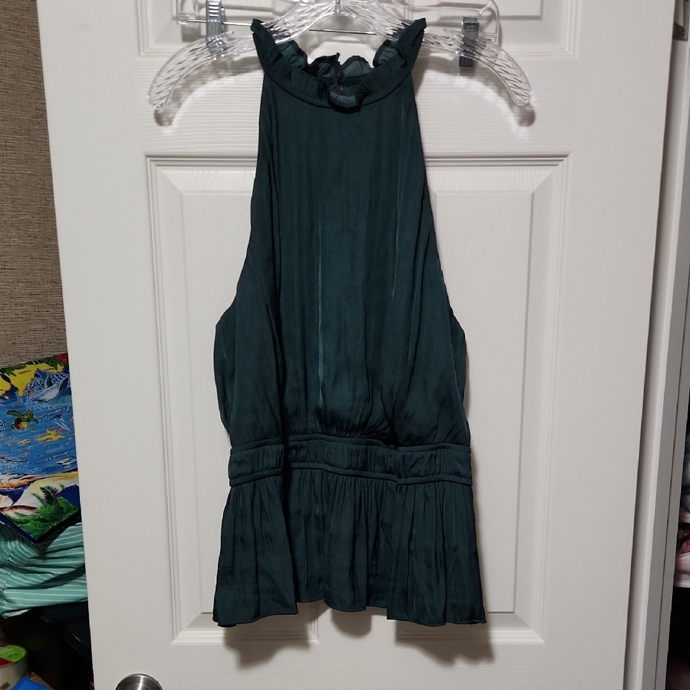 Nine West Teal Ruffle Detail Top